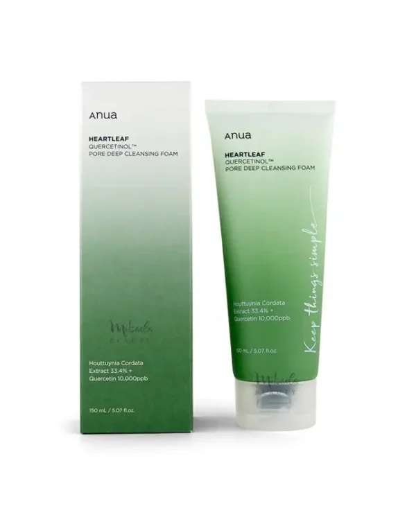 ضشئ Anua Heartleaf Quercetinol Pore Deep Cleansing Foam - غسول "أنوا" هارتليف الرغوي للتنظيف العميق للمسام (150 مل)